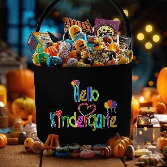 Hello Kindergarten Back To School Fabric Baskets Heart