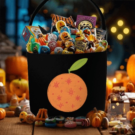 orange! with stars! Fabric Baskets