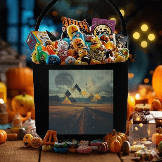 Geometric Abstract Landscape [Surreal Aesthetic] Fabric Baskets