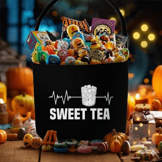 Great Sweet Tea Glass Heartbeat Motif Fabric Baskets