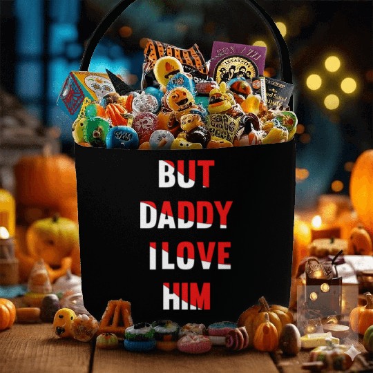 but daddy i love him best saying party gift green Fabric Baskets