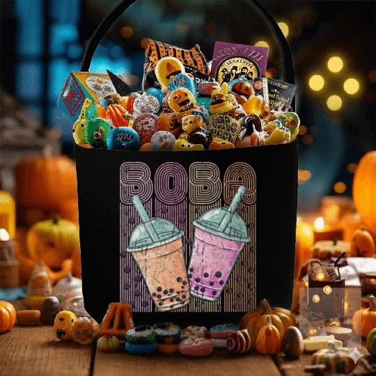 Boba Tea Design Bubbles Bubble Tea Retro Boba Fabric Baskets