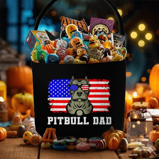 Pitbull Dad Fabric Baskets