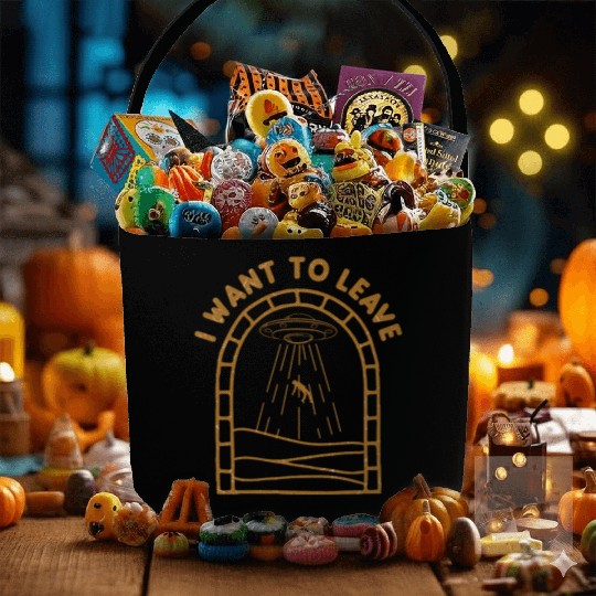 I Want To Leave Alien Lover Ufo S Day Fabric Baskets