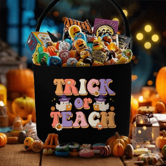 Trick Or Teach Halloween Teacher Life Fabric Baskets