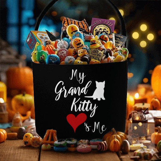 My Grandkitty Loves Me Grandma Of Cats Or Kittens Fabric Baskets