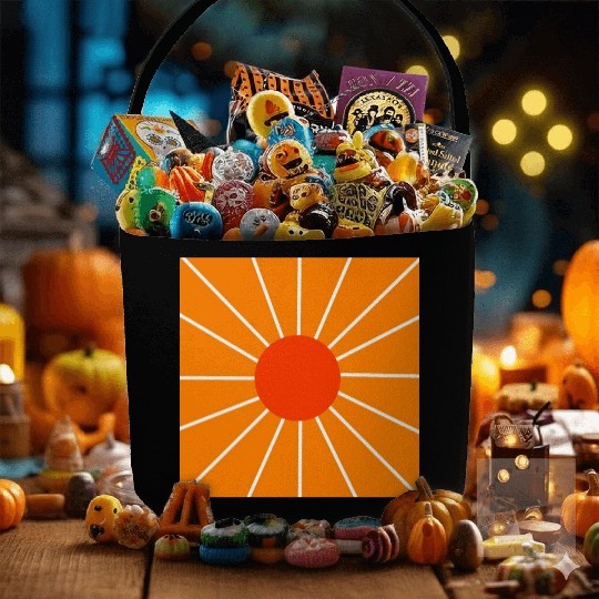 Retro sunset orange and yellow Fabric Baskets