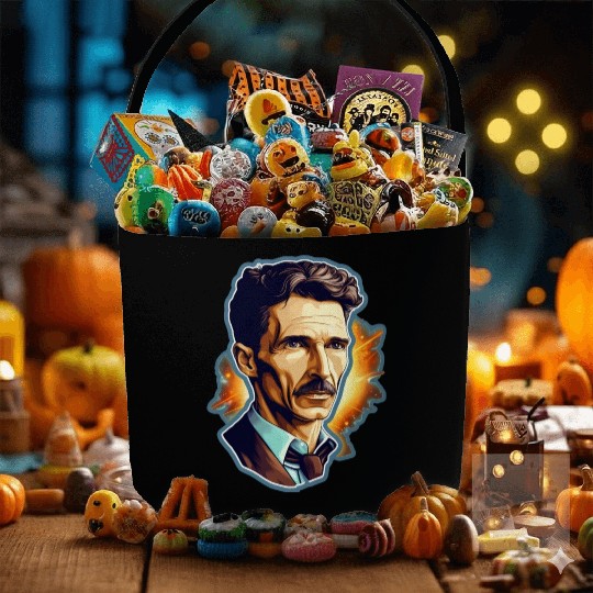 Nikola Tesla Physics Nerd Geek Natural Sciences Fabric Baskets