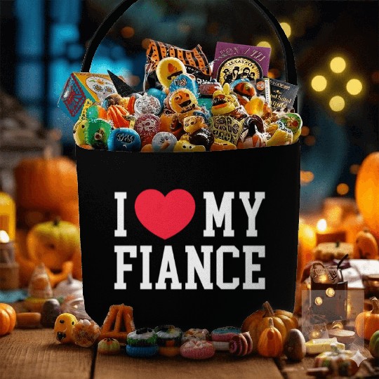 I Love My Fiance Fabric Baskets