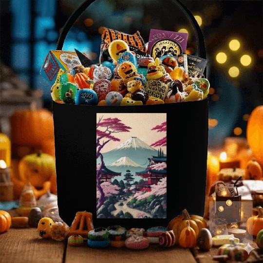 Asia Landscape Serene Mount Fuji Fabric Baskets