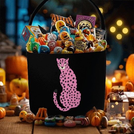 Pink Cheetah Fabric Baskets