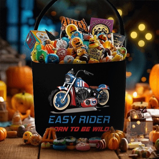 Easy Rider Motorcycle Chopper Stars and Stripes Fabric Baskets