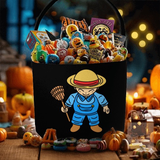 Cute Chibi Farmer Boy Fabric Baskets