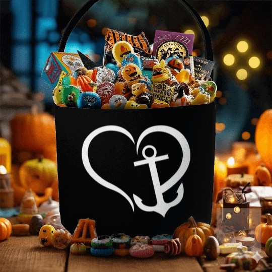 Preppy Nautical Anchor For Sailors Boaters Fabric Baskets