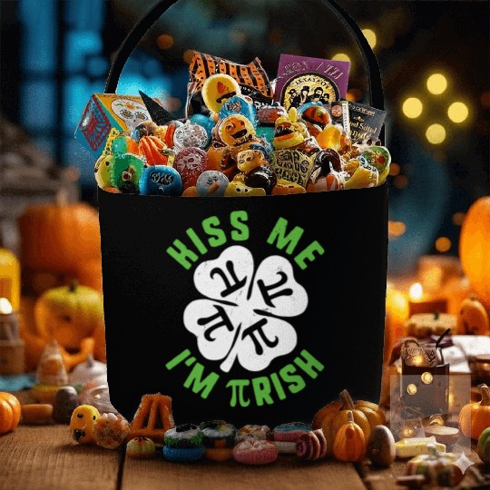 Kiss Me Im Pirish St Patricks Pi Day Math Teacher Fabric Baskets