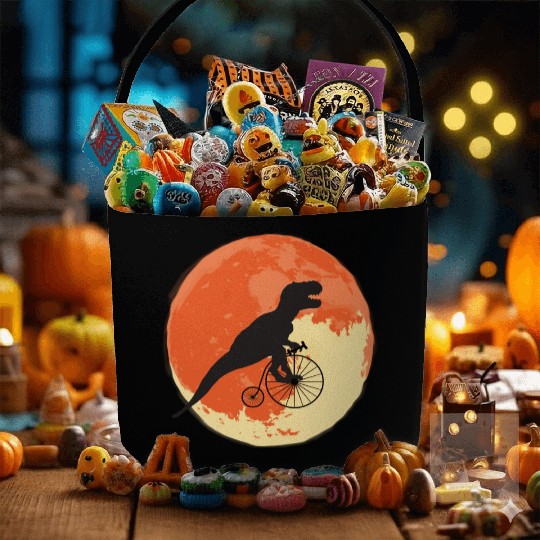 T Rex On The Road Trip Through The World Fabric Baskets