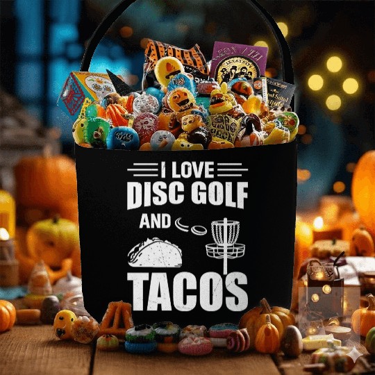I Love Disc Golf And Tacos - Disc Golf Player Disc Fabric Baskets