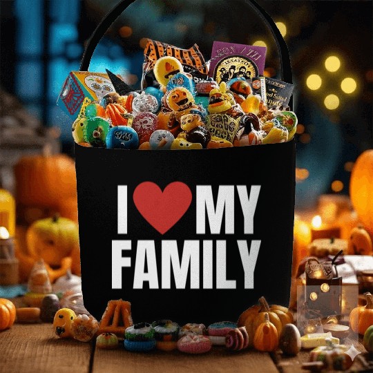 I Love My Family Gathering Reunion Celebration Fabric Baskets