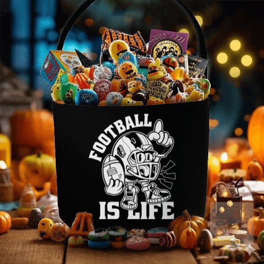 Football Is Life American Football Lover Game Day Fabric Baskets