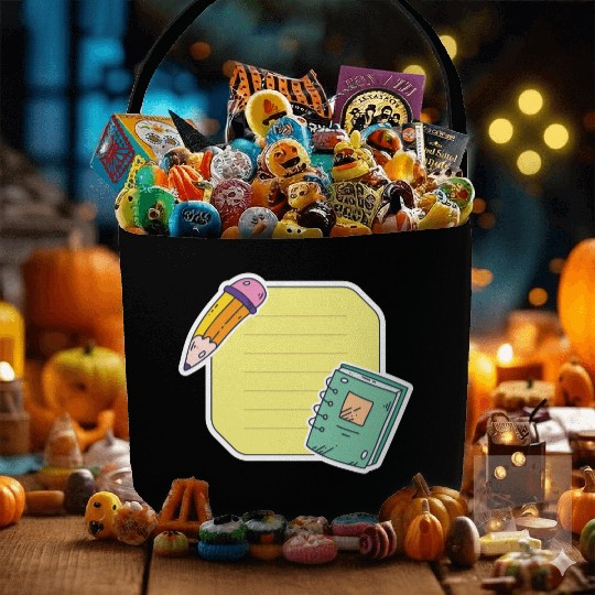 Back to School Sticker Set Fabric Baskets