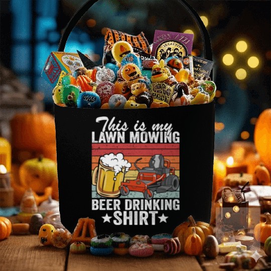 This Is My Lawn Mowing Beer Drinking Dad Gardening Fabric Baskets