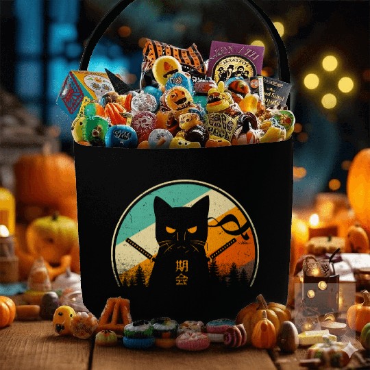 Vintage Japanese Cat Kawaii Retro Style Cat Kitten Fabric Baskets