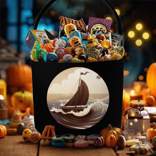 Chocolate Sailboat at Sunset Fabric Baskets