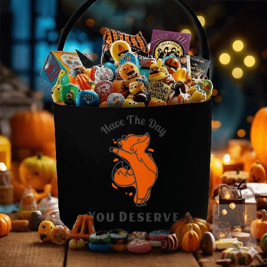 Have The Day You Deserve, red fox, animal Fabric Baskets