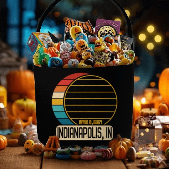 Total Solar Eclipse Indiana Indianapolis 4 28 2024 Fabric Baskets