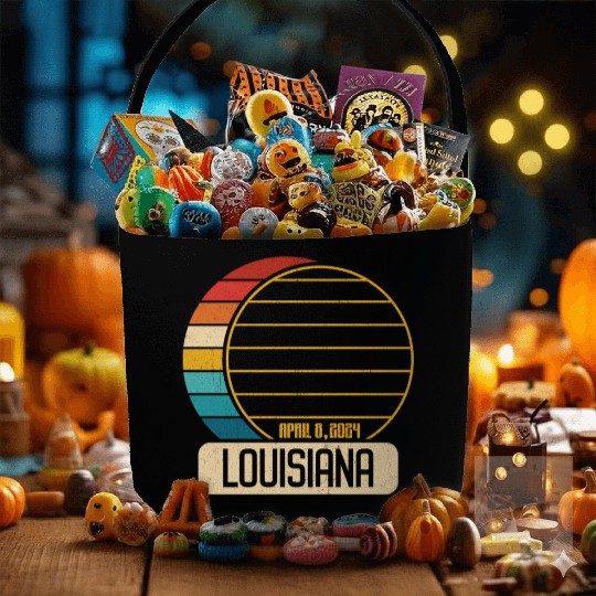 Total Solar Eclipse Louisiana April 28 2024 Fabric Baskets