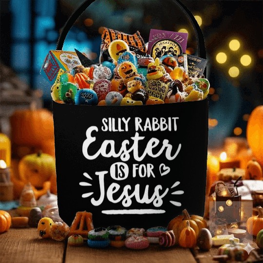 Silly Rabbit Easter Is For Jesus Easter Bunny Ears Fabric Baskets