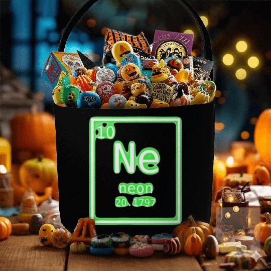 Neon Element Green Periodic Table Chemistry Nerd Fabric Baskets