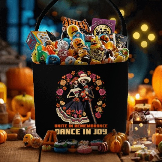 Dia De Los Muertos Sugar Skull Mexican Holiday Fabric Baskets