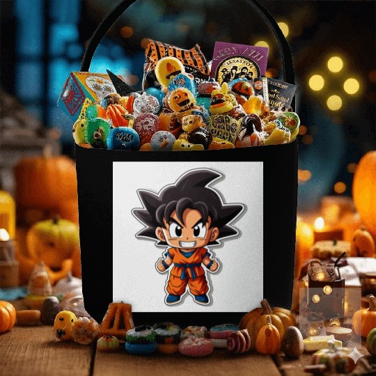 Goku Sticker Happy Bold Colors art toy style Fabric Baskets
