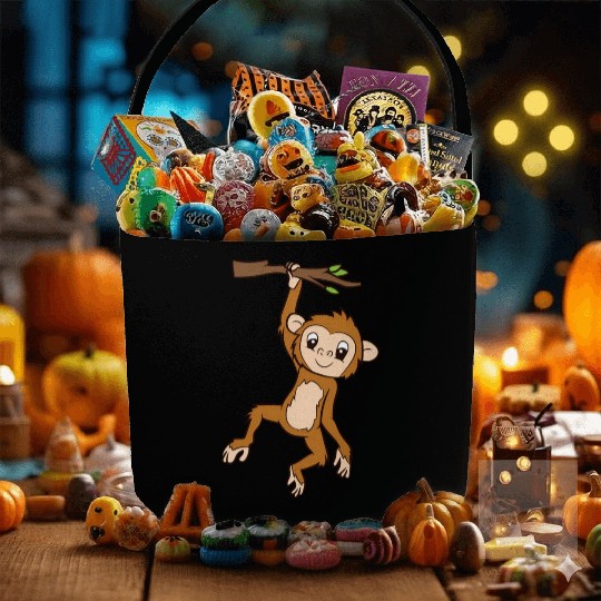 Monkey Hanging On Branch Ape Monkey Fabric Baskets