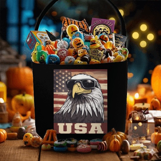 gift idea bald eagle american flag Fabric Baskets