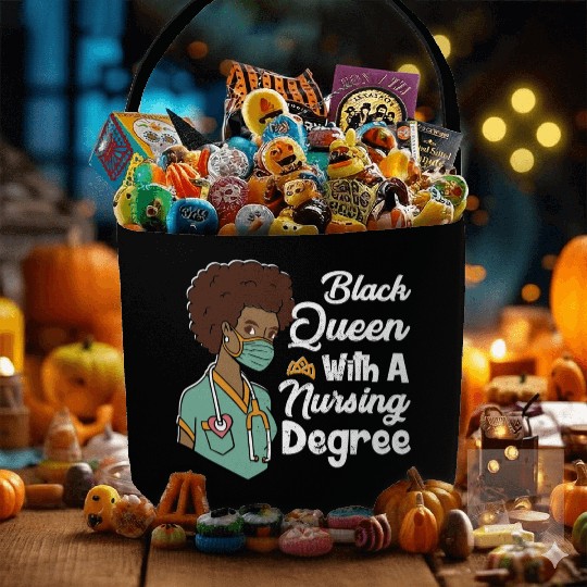 Black Queen With A Nursing Degree Fabric Baskets