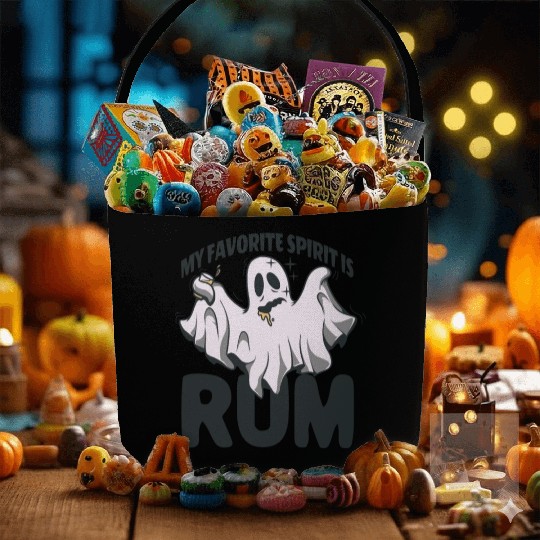 My Favorite Spirit Is Rum Halloween Rum Ghost Fabric Baskets
