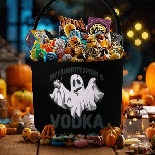 My Favorite Spirit Is Vodka Halloween Vodka Ghost Fabric Baskets