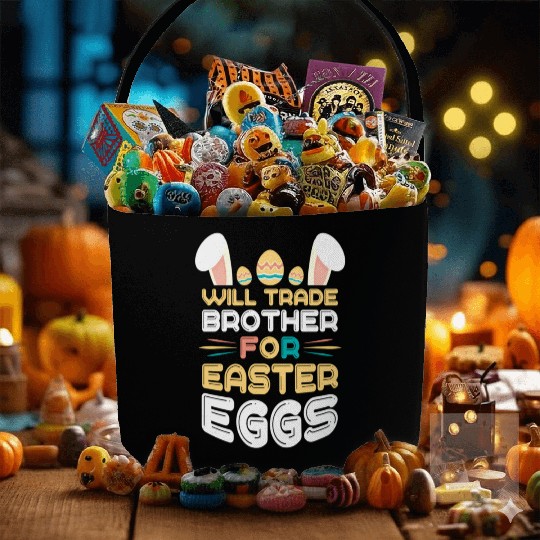 Will Trade Cousin Happy Easter Bunny Ears Eggs Hun Fabric Baskets