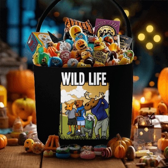 Funny Golf Fabric Baskets With Deer Raccoon Moose Bear Golf