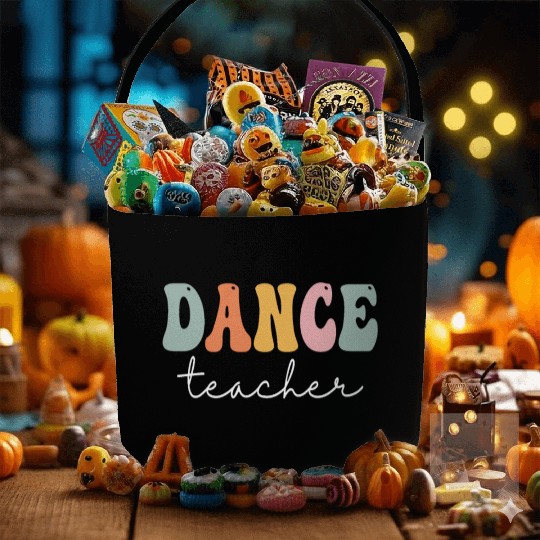 Dance Teacher Retro Groovy Vintage Happy First Day Fabric Baskets