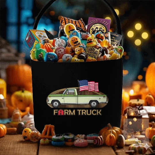 Farm Truck Light Green Fabric Baskets