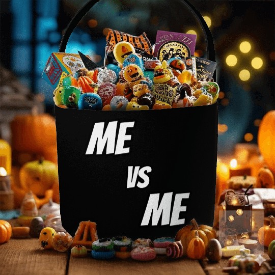 Me vs Me (white) Fabric Baskets