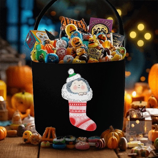 Holly Jolly Hedgehog Fabric Baskets