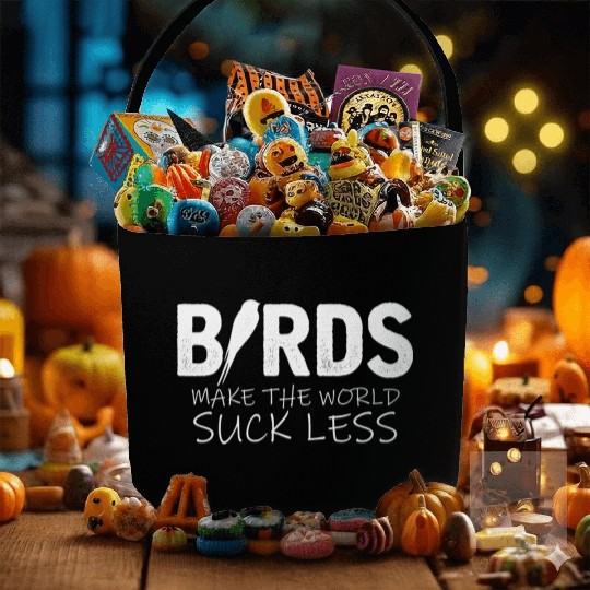 Birds Lover World Joke Budgie Canary Robin Lovers Fabric Baskets