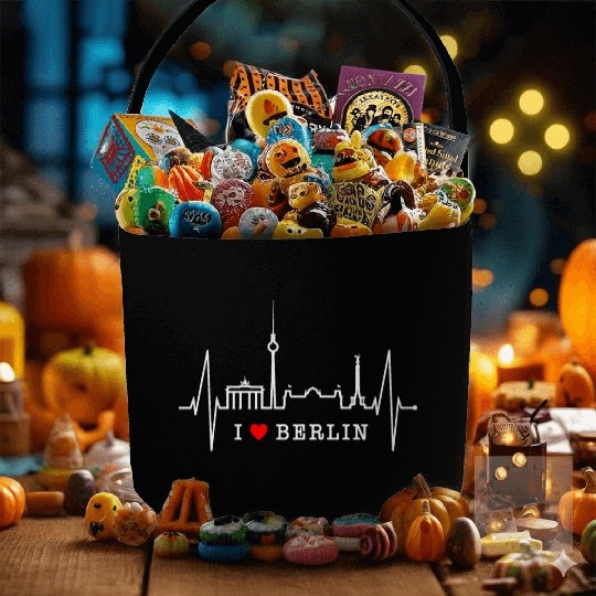 Berlin Skyline Heartbeat Germany Fan I Love Berlin Fabric Baskets