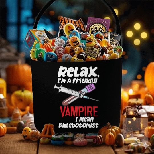 Relax, I'm A Friendly Vampire I Mean Phlebotomist Fabric Baskets