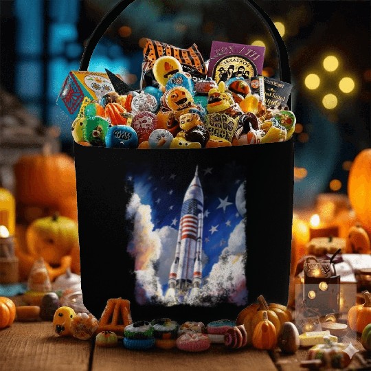 Patriotic Starship US Astronauts Stars and Stripes Fabric Baskets