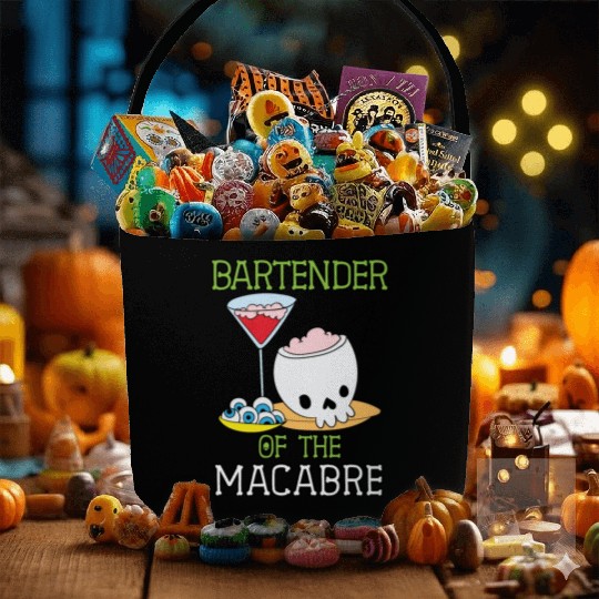 Bartender of the Macabre Bartender Halloween Fabric Baskets